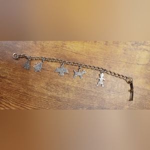 Women's Vintage silver charm bracelet